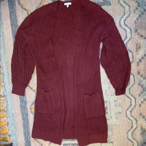 Long balloon sleeve cardigan